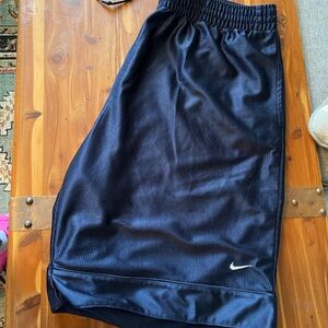 Nike Navy Blue Athletic Shorts with White Swoosh